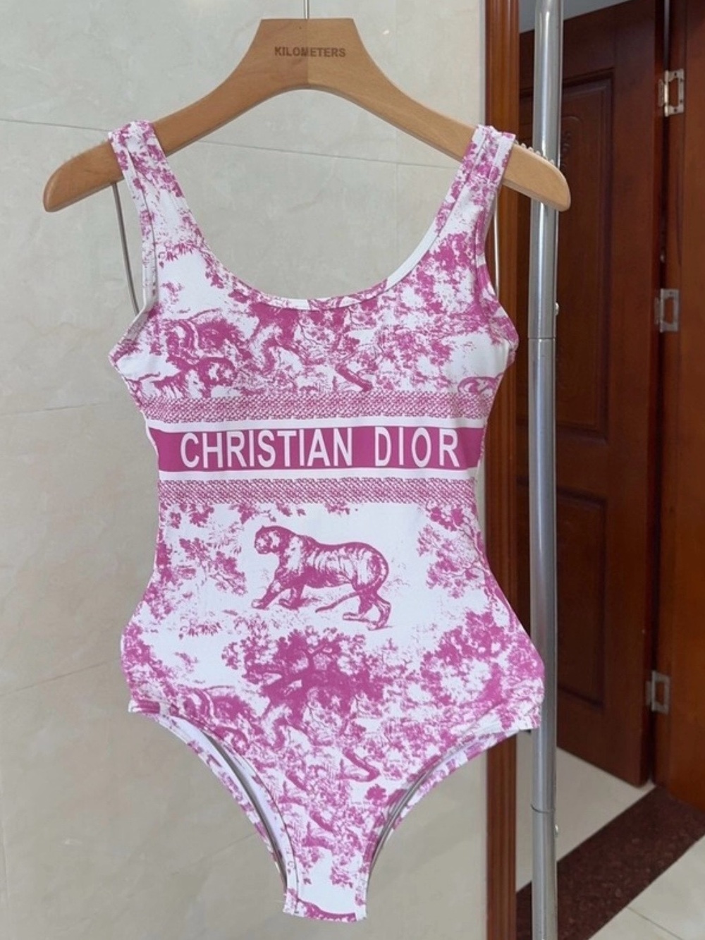 Dior  Pink  Logo One-Piece swimsuit